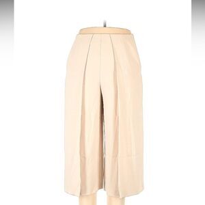 INTERMIX Exclusive Wide Leg pleated Culottes Pants Cream S